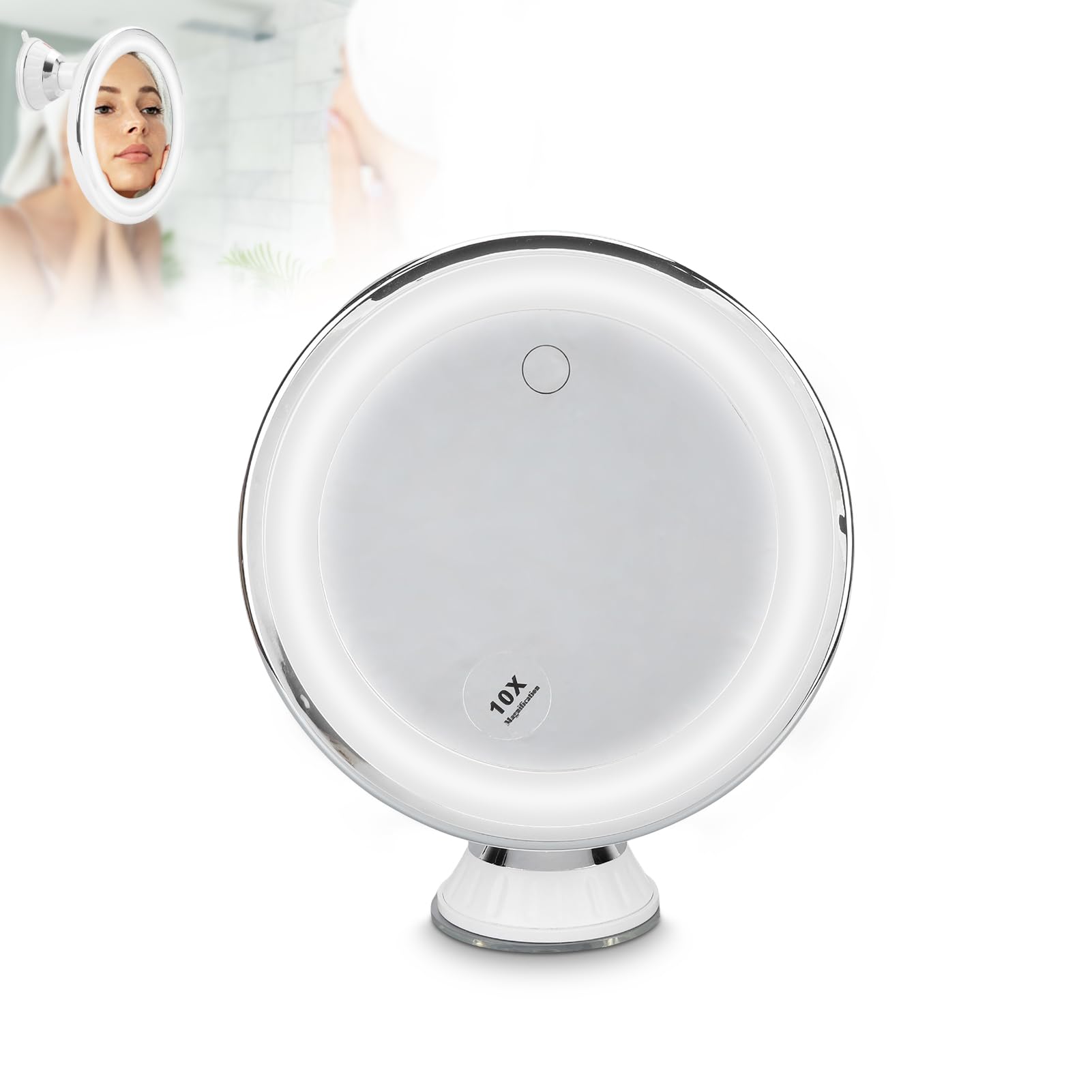 Miroir de maquillage alimenté par batterie pour un soin du visage précis