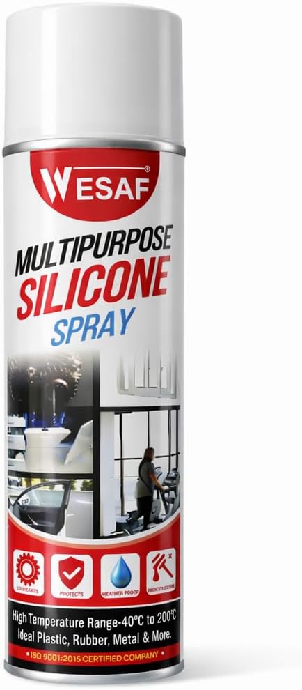 Multipurpose Silicone Lubricant Spray 513ml, Silicone Spray for Car Rubber, Odourless, Colourless and Non-Toxic Lubricant, Shines Surfaces, Plastic, Rubber and Metal Parts 300g