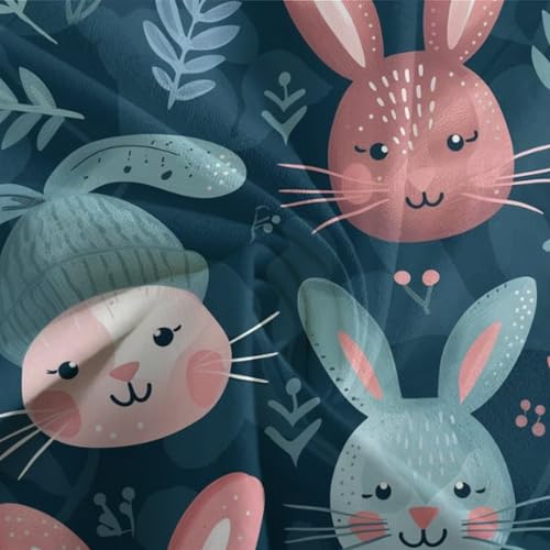 Housse de couette lapin imprimé 3D microfibre premium 260x220cm pour lit double ado - 7