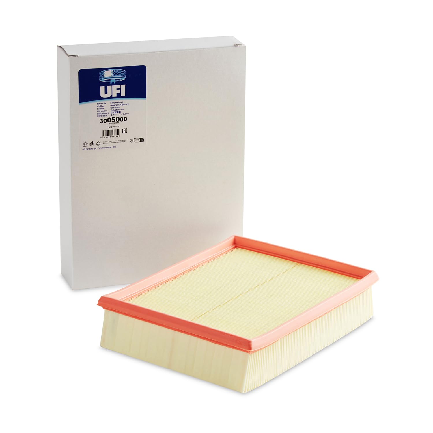 UFI Filters, Filtro de Aire 30.050.00, Filtro de Aire de Recambio, Apto para Coches, Apto para Modelos Land Rover