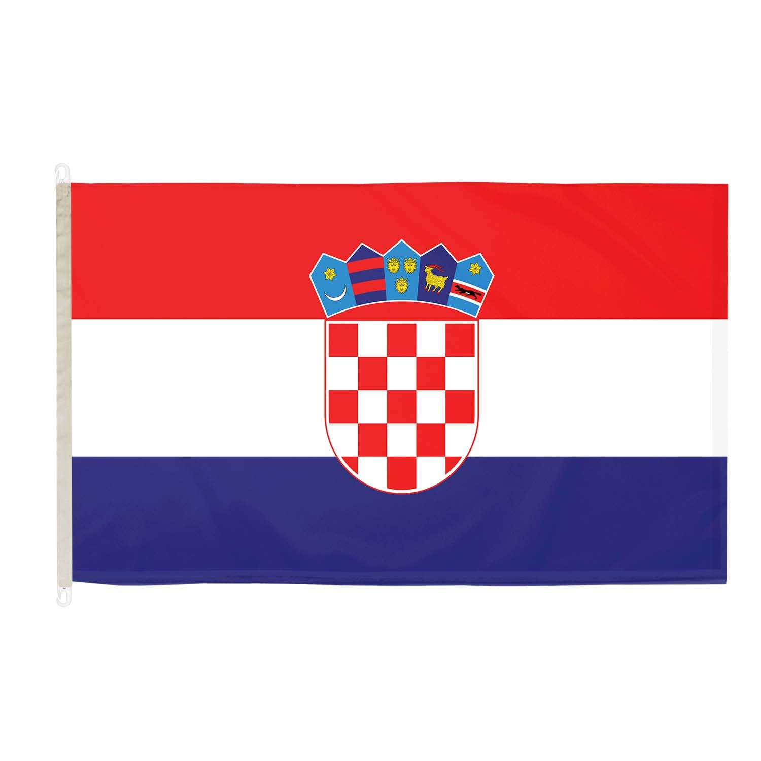 Croatia DuraFlag with Clips 5ft x 3ft Premium Quality Flag 150cm x 90cm, 5ft x 3ft (150cm x 90cm)