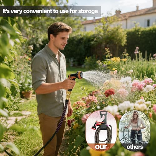 Tuyau arrosage extensible 22.5m rétractable avec buse 10 jets