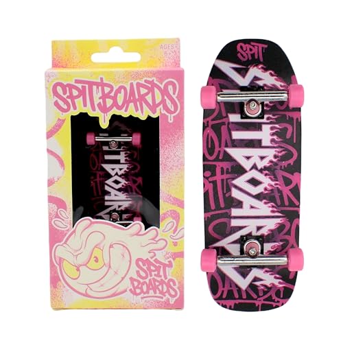 SPITBOARDS 34 mm Fingerboard Oldschool Cruiser Pro Complete Setup, bois pré-assemblé 5 couches, Pro Trucks, roues à roulement en uréthane souple 60D,...