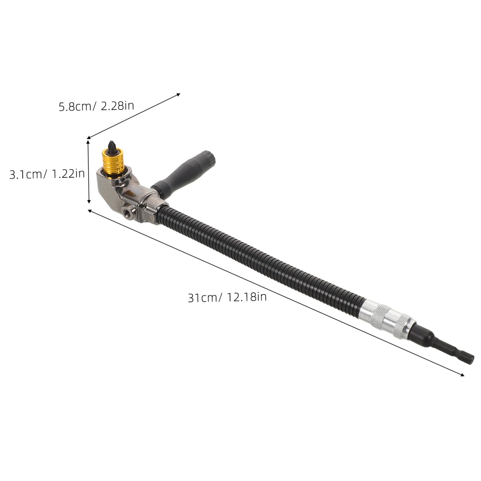 POPETPOP Adaptador de Portabrocas para Taladro Eléctrico en Ángulo Recto de 90 Grados, Varilla de Eje Flexible de Acero y Plástico, Ligero y Antifall para Espacios Estrechos