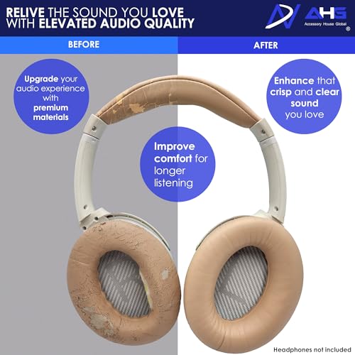 AHG Accessory House Global SoundLink AE2 Ear Pads and SoundLink AE2 Headband Cushion Compatible with Bose SoundLink Around-Ear 2 (AE2) Headphones (Beige). Seamless DIY Fit - Image 4
