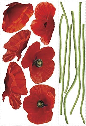 RoomMates Repositionable Wall Stickers Poppies at Play