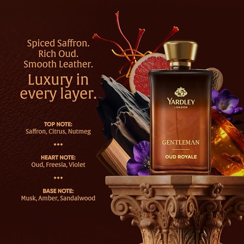 Image of Yardley London Oud Royale | Eau De Parfum | Long Lasting International Perfume for Man | Saffron Oud Leather Fragrance | Upto 15% dosage | 100ml EDP| Ideal Gift for Man