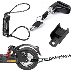 Candado Para Xiaomi M365 Patinete Electrico Antirrobo, Candado Patinete Eléctrico, De Disco Cerradura del Freno, Aleación, Bloqueo de Freno para Xiaomi M365,Moto, Con Cuerda Recordatoria