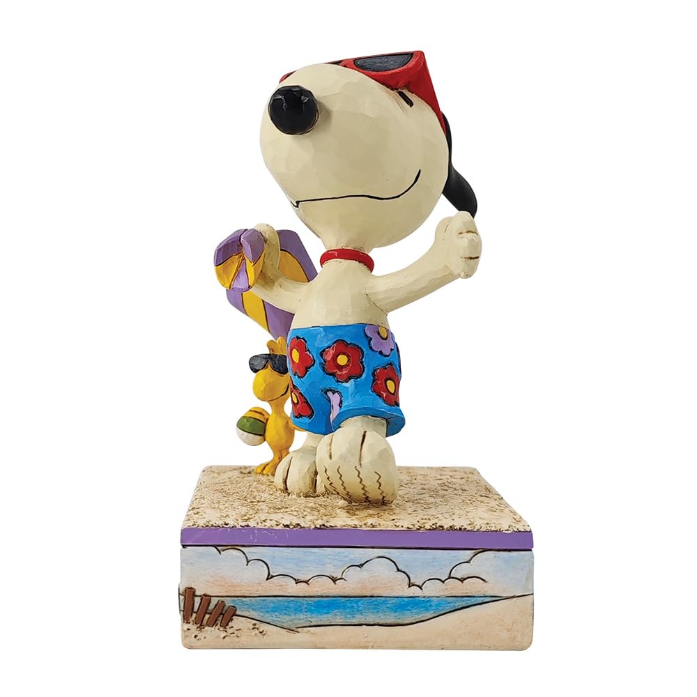 Enesco Peanuts 4049415 Snoopy à la Plage Figurine Multicolore 15 cm