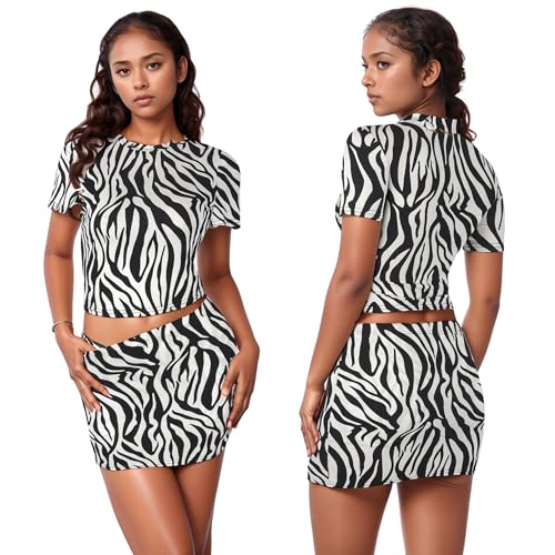 Image of PORRCEY Women Sexy Casual 2 Piece Leopard Cheetah Print Mini Dress
