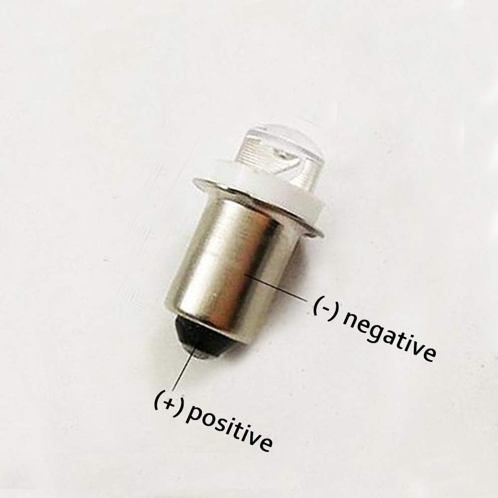 5x P13.5S 3V 4.5V 6V 0.5W 0.75W 6000k White LED Light Bulb Torch Headlight Mini Head Lamp Flashlight (5-Pack)