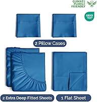 Vista 213 de Extra Deep Pocket Split King Sheets - 5 Piece Breathable & Cooling Bed Sheets - Hotel Luxury Bed Sheet Set - Soft, Wrinkle Free & Comfy - Easily