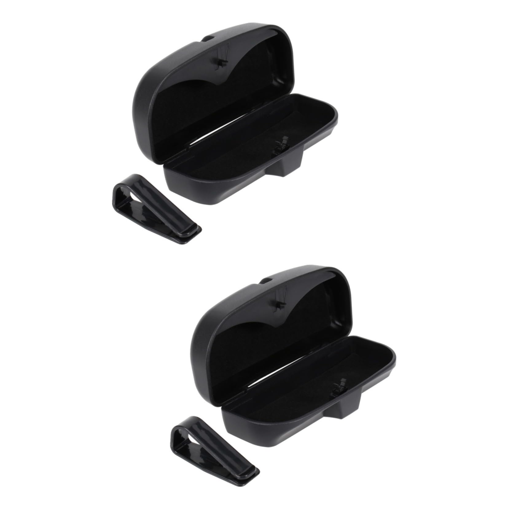 SHERCHPRY 2piezas Organizador De Gafas De Sol para Automóvil Soporte De Visera Clip Estuche Seguro De Fácil Instalación y Acceso Una Mano Color Negro