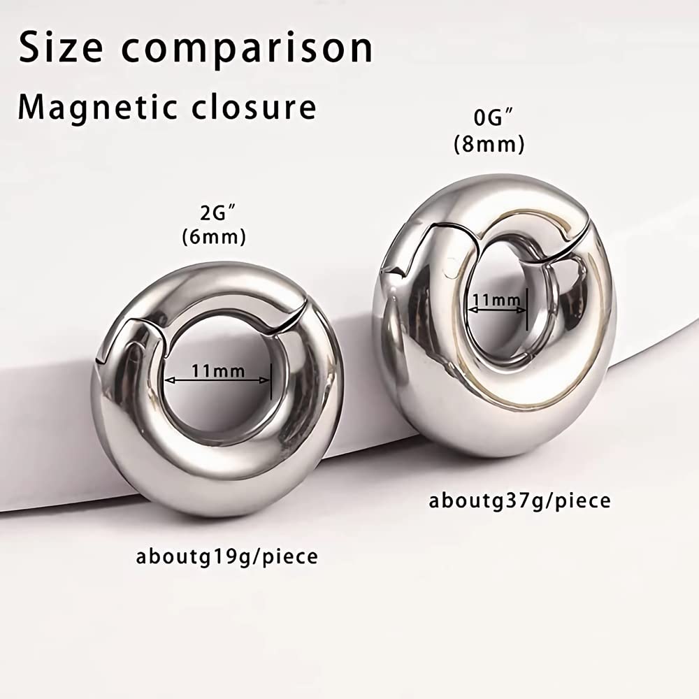 Vankula Pesi per lobi Peso Lobo Orecchie ear dilatatori weights in Acciaio inossidabile Cerchio pesante piercing espansori Gioielli Uomo Donna 6mm 8mm Nero Argento Oro