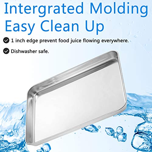 Cookie Sheet Baking Sheet, Bastwe Stainless Steel Bakeware Oven Tray, 16 Inch Commercial Grade Professional Bakeware, Healthy & Non-Toxic, Mirror Finish & Rustproof, Easy Clean & Dishwasher Safe #TOP2