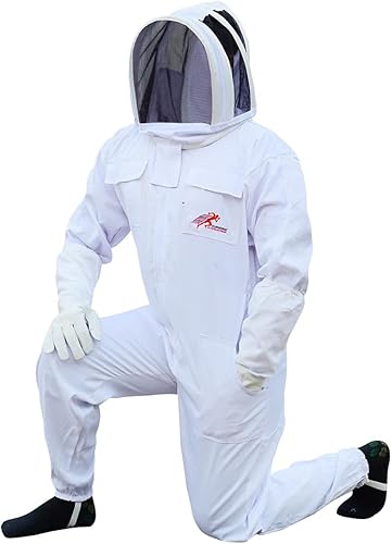 Miniatura 3 de Euphoric Polly Traje de abeja de algodón, traje de apicultor a prueba de picaduras, traje de guarda de abeja con guantes, traje de apicultura de