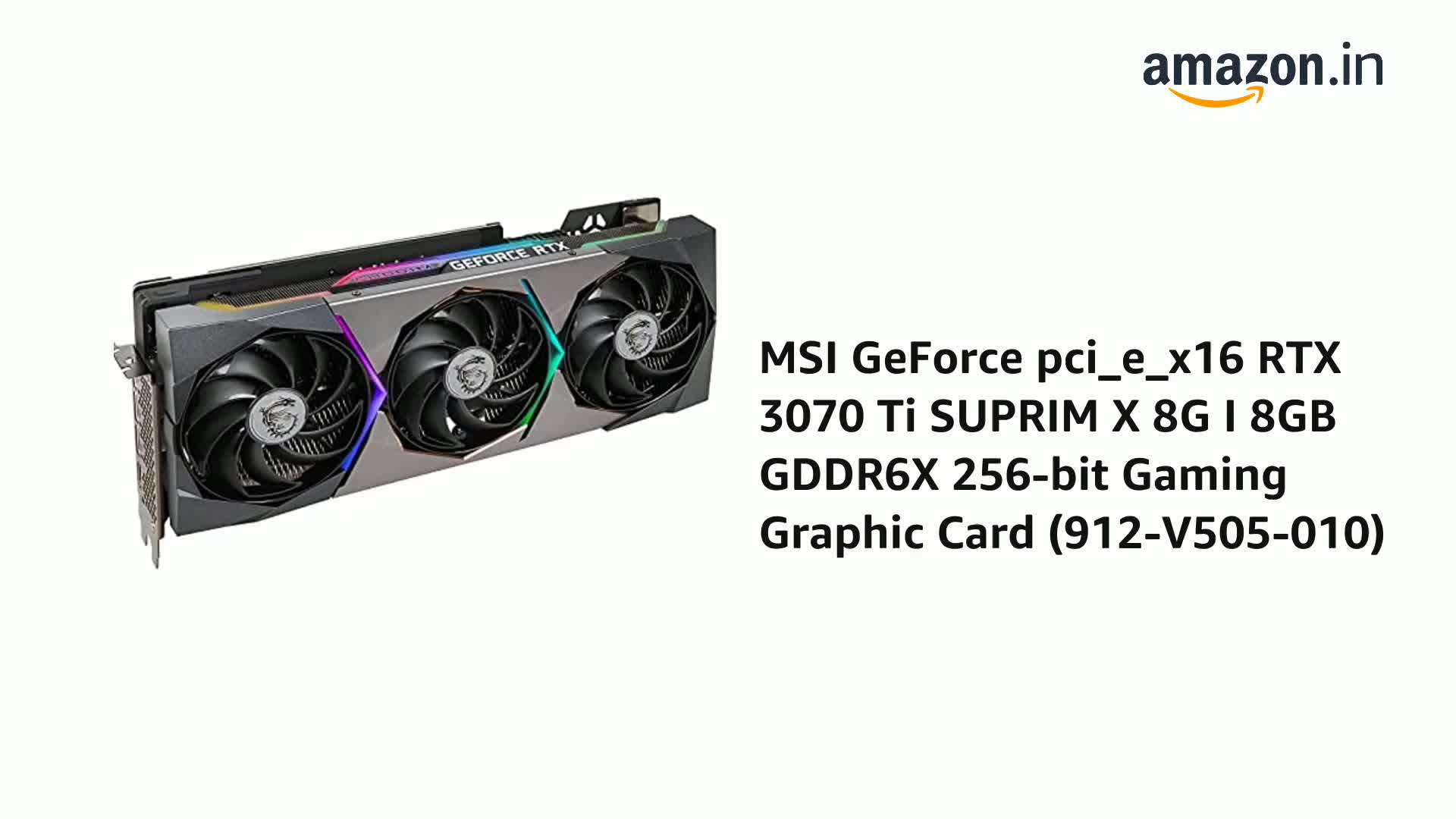 Amazon.in: Buy MSI GeForce pci_e_x16 RTX 3070 Ti SUPRIM X 8G I 8GB