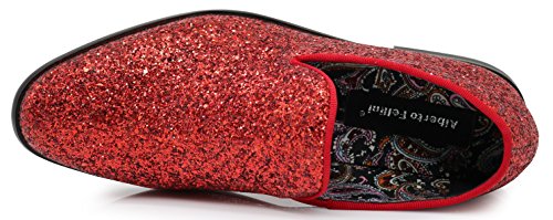 Image of SPK04 Men's Vintage Glitter Dress Loafers Slip On Shoes Classic Tuxedo Dress Shoes