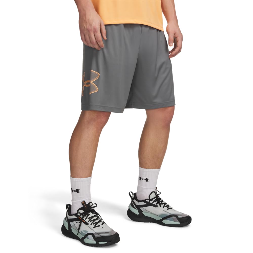 Under Armour Mens Tech Graphic Shorts 709 Clay Green Orange Bloc Large Tall