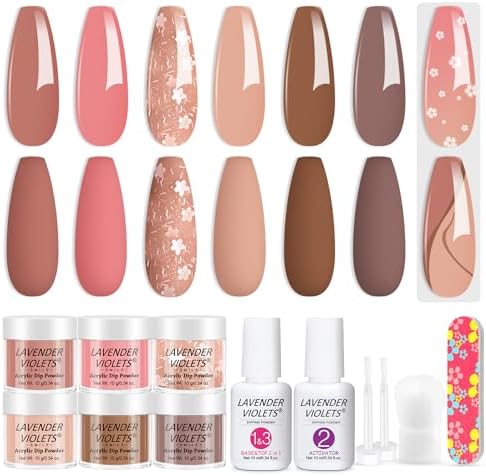 Amazon.com: Lavender Violets 12Pcs Dip Powder Nail Kit Starter - 6