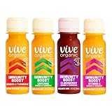 Vive Organic Immunity Boost Shot Sampler Pack | Immunity Boost Original | Immunity Boost Cayenne | Immunity Boost Elderberry | Immunity Boost Vitamin C (2oz shots, pack of 8)