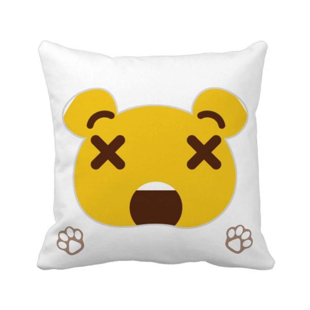Housse de coussin ourson jaune en tissu haut de gamme pour lit d'enfant