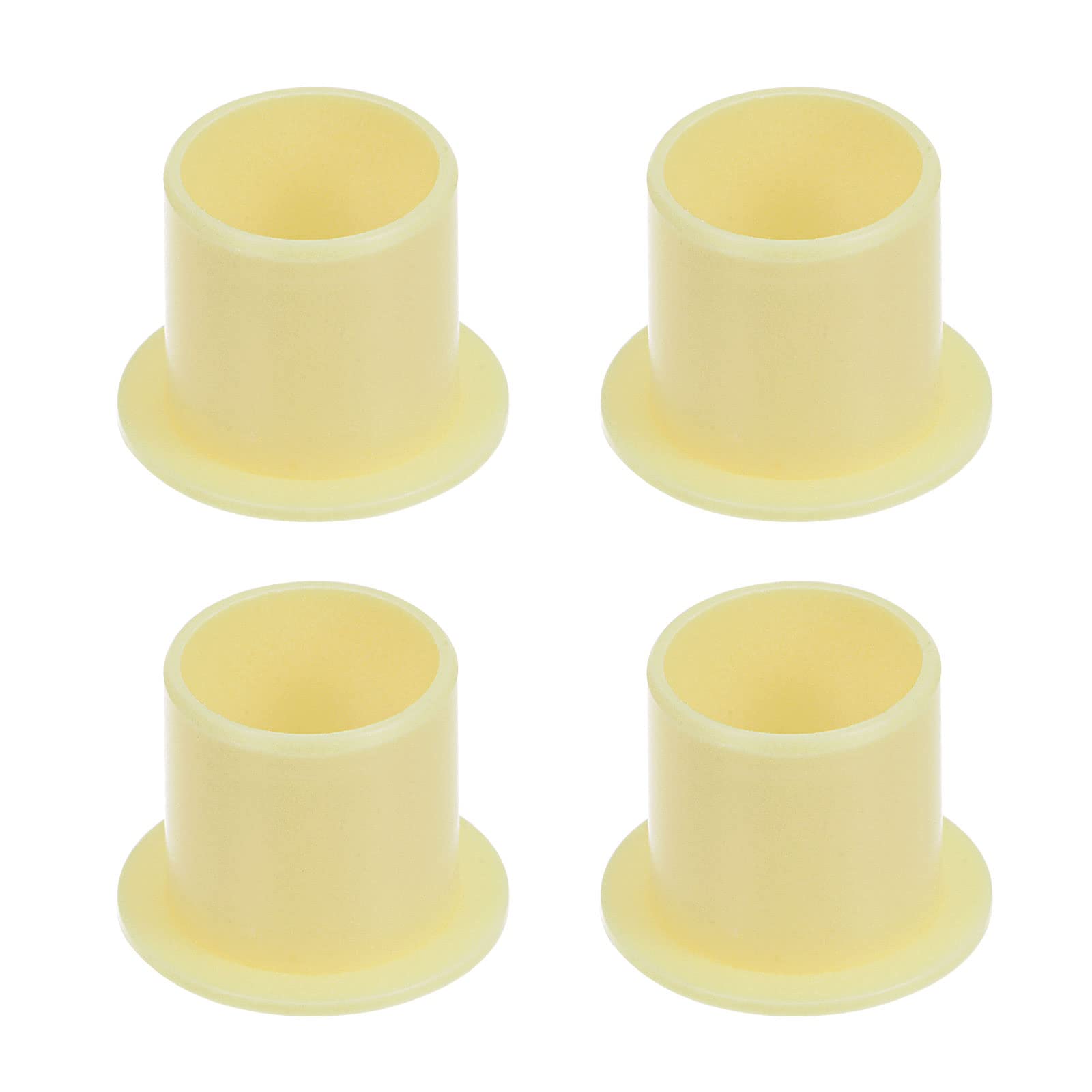 sourcing map Bride Manchon Roulements 14mm Alésage 16mm OD 17mm Longueur POM Enveloppé Sans huile Bagues Jaune 4Pcs