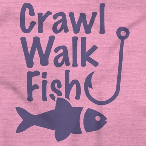 Image of Brisco Brands Crawl Walk Fish Funny Fishing Routine Humor Romper Bodysuit