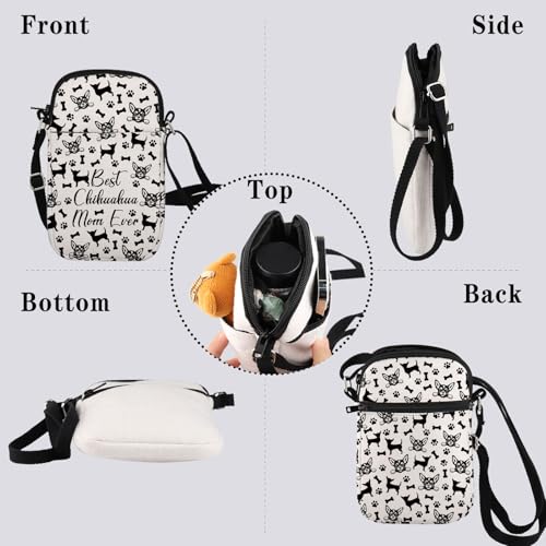 Image of GJTIM Chihuahua Mom Gift Chihuahua Owner Gift Best Chihuahua Mom Ever Chihuahua Gift Makeup Bag Animal Dog Lover Gift (Best Chihuahua Mom CR)