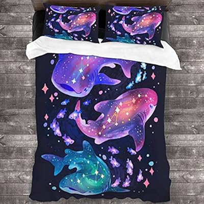 3 Pcs Set Whale Shark Duvet Cover Set Heavyweight Bedding Sets Big Collection 3D Printing Comforter Set for Dorm Bedroom… 51AlY19EIdL. SS400