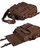 BW Vintage Military Men Canvas Bag - 14.5 inch Mens Vintage Casual Canvas Messenger Bag Men's Military Leather Canvas Travel Briefcase Crossbody Satchel Shoulder School Bag for Notebook Laptop (Brown) #2