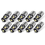 AUTOGINE 10pcs Error Free 194 168 175 2825 W5W T10 LED Bulbs Ultra Blue Super Bright 3030 Chipset fo