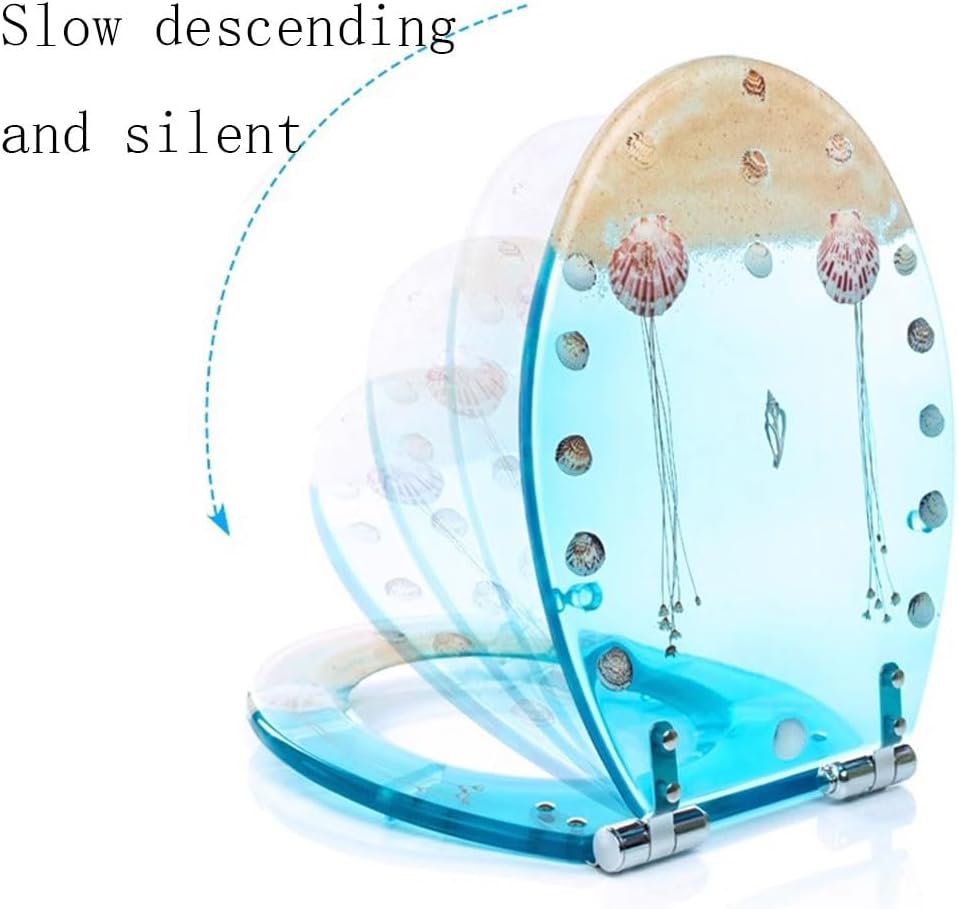 Colorful Toilet Seat, Resin Toilet Seat,Toilet Seat Slow-Close Design, Easy Clean and Install