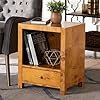 bali & pari Camira Modern and Contemporary Real Mappa Burl Wood 1-Drawer Nightstand #1