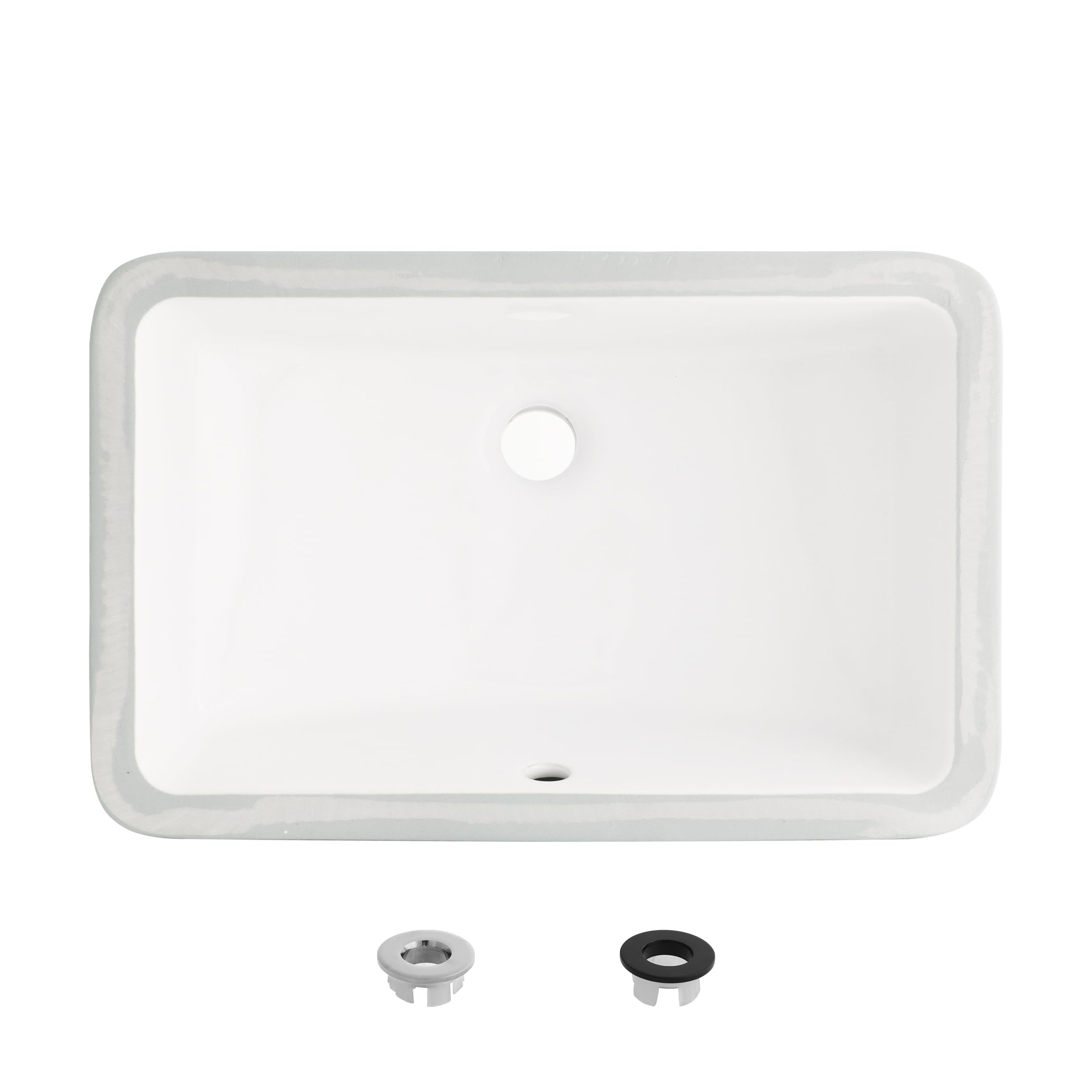 Fregadero de baño de porcelana rectangular P-205 esmaltado bajo encimera