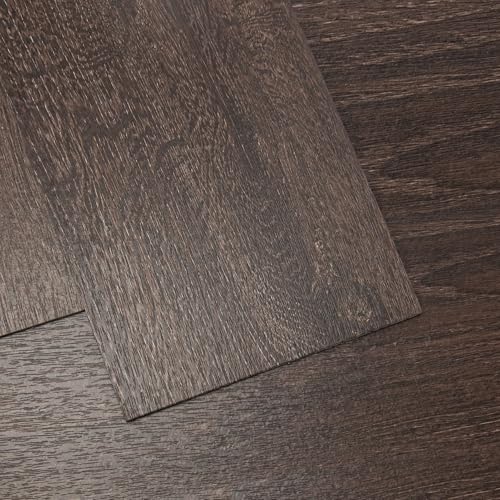 Image of Art3d 12-Pack Peel and Stick Vinyl Floor Tiles (18 Sq.Ft), Brown Stone