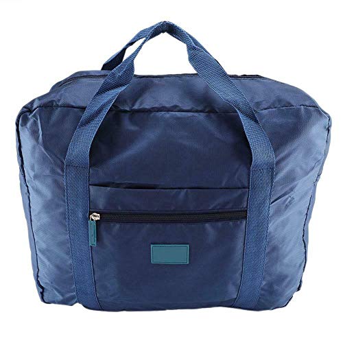 QuiCi - Bolsa organizadora de Ropa de Viaje Plegable y Resistente al Agua, Bolsa de Almacenamiento de Nailon, Maleta de Transporte Azul Azul