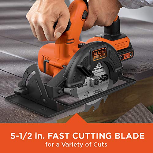 BLACK+DECKER 20V MAX 5-1/2-Inch Cordless Circular Saw (BDCCS20C)