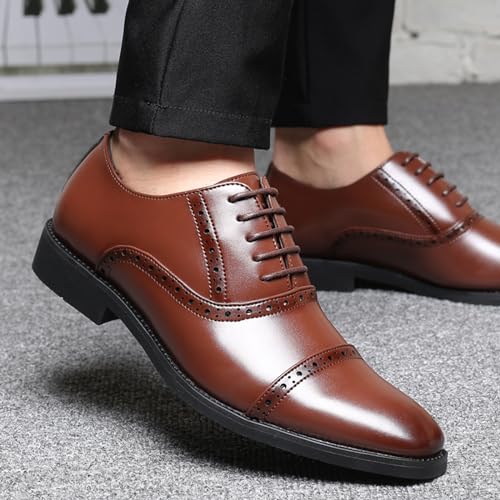 Dress Shoes for Men Fashion Classic Lace-up Pointed-Toe Formal Tuxedo Shoes Business Wedding Wingtip Oxford Shoes3