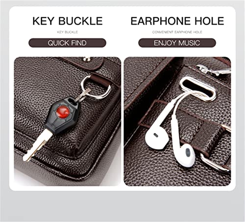 Weixier Bolsas de couro de para homens bolsas de ombro de mão cruzadas (preto)
