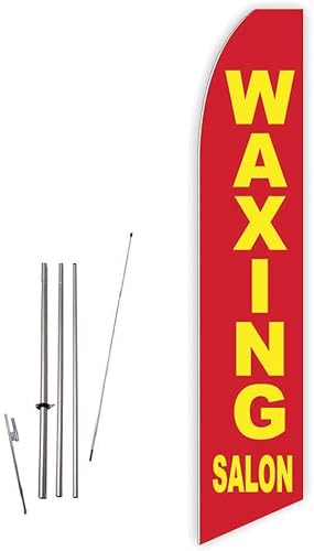 Miniatura 1 de Bandera de plumas Super Novo para salón de depilación con cera (rojo) - Completo con juego de poste de 15 pies y punta de tierra