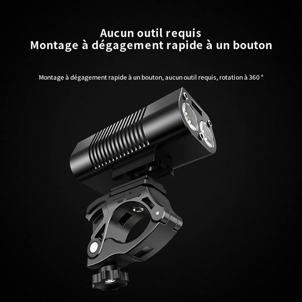 TIORU Bike Light Headlight Lampada per Bicicletta con Power Bank Ricaricabile LED 4000Mah MTB Bicicletta Luce Torcia Elettrica Accessori per Bici