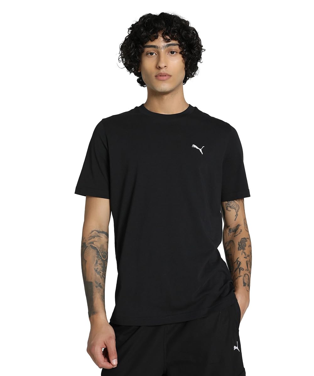Puma Men's Black Regular Fit T-Shirt in Size M, Sports Direct