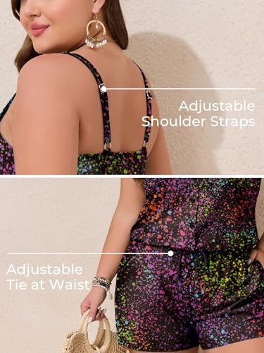 Image of Summer Mae Plus Size Swim Romper One Piece Swimsuit Women Blouson Bathing Suit with Pockets 2026 Modest Swimwear