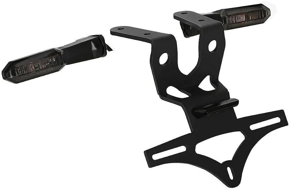 KLR650 Fender Eliminator Kit with LED Turn Signals, Motorcycle Accessories Rear Tail Tidy License Plate Holder Bracket with LED Light Compatible with Gen3 KLR 650 2022 2023 2024 2025 2026 (Smoke)