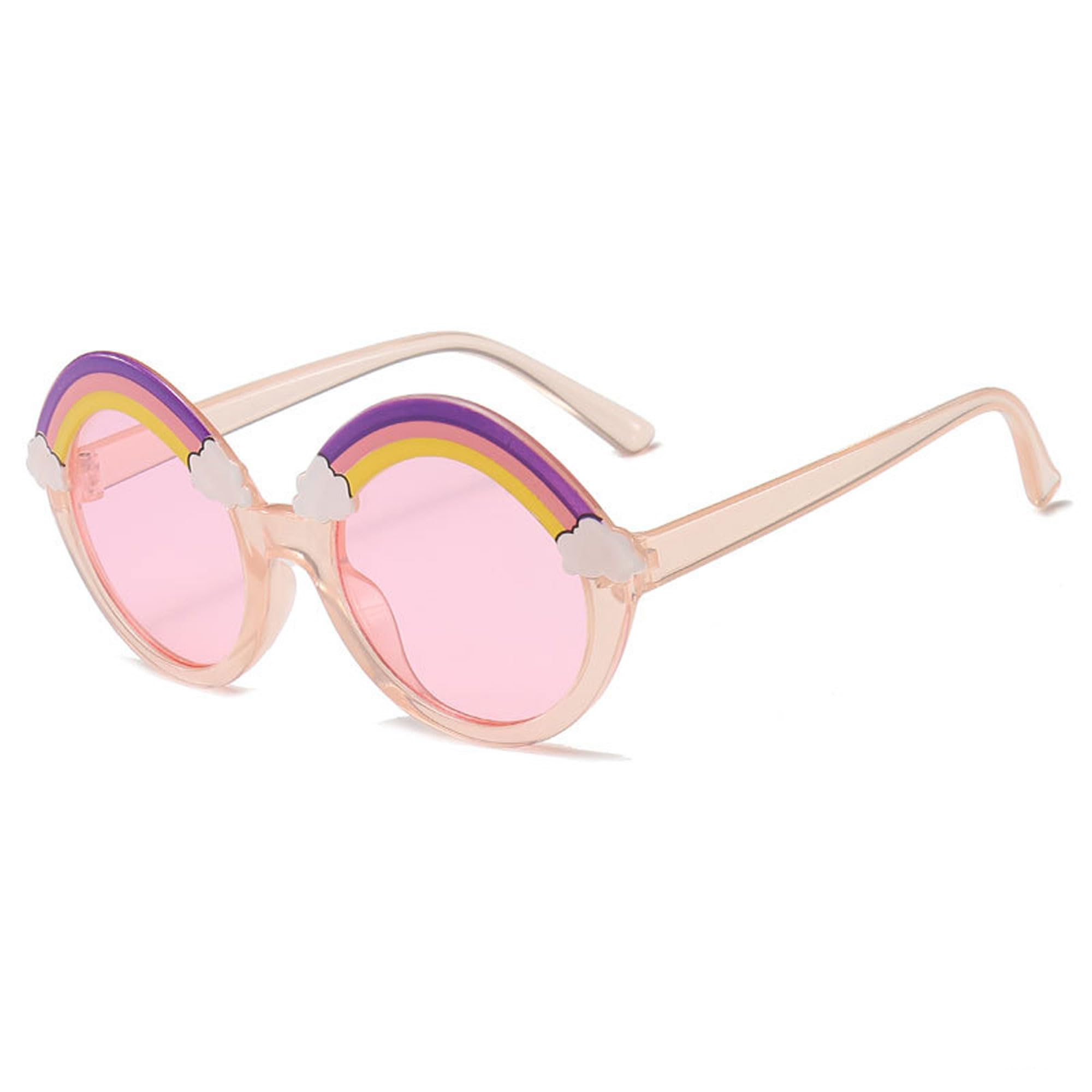 Legou Kid’s Beach Party Sunglasses UV Protection Cute Colorful Rainbow Glasses Flexible Frame Polarized Sunglasses Pink one size