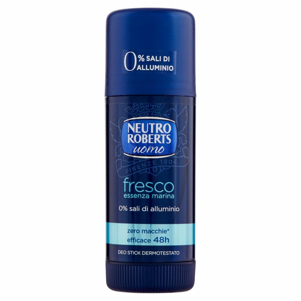 Neutro Roberts - Desodorante en barra para hombre, 0% sales de aluminio, 40 ml, incluye llavero Beni Culinari