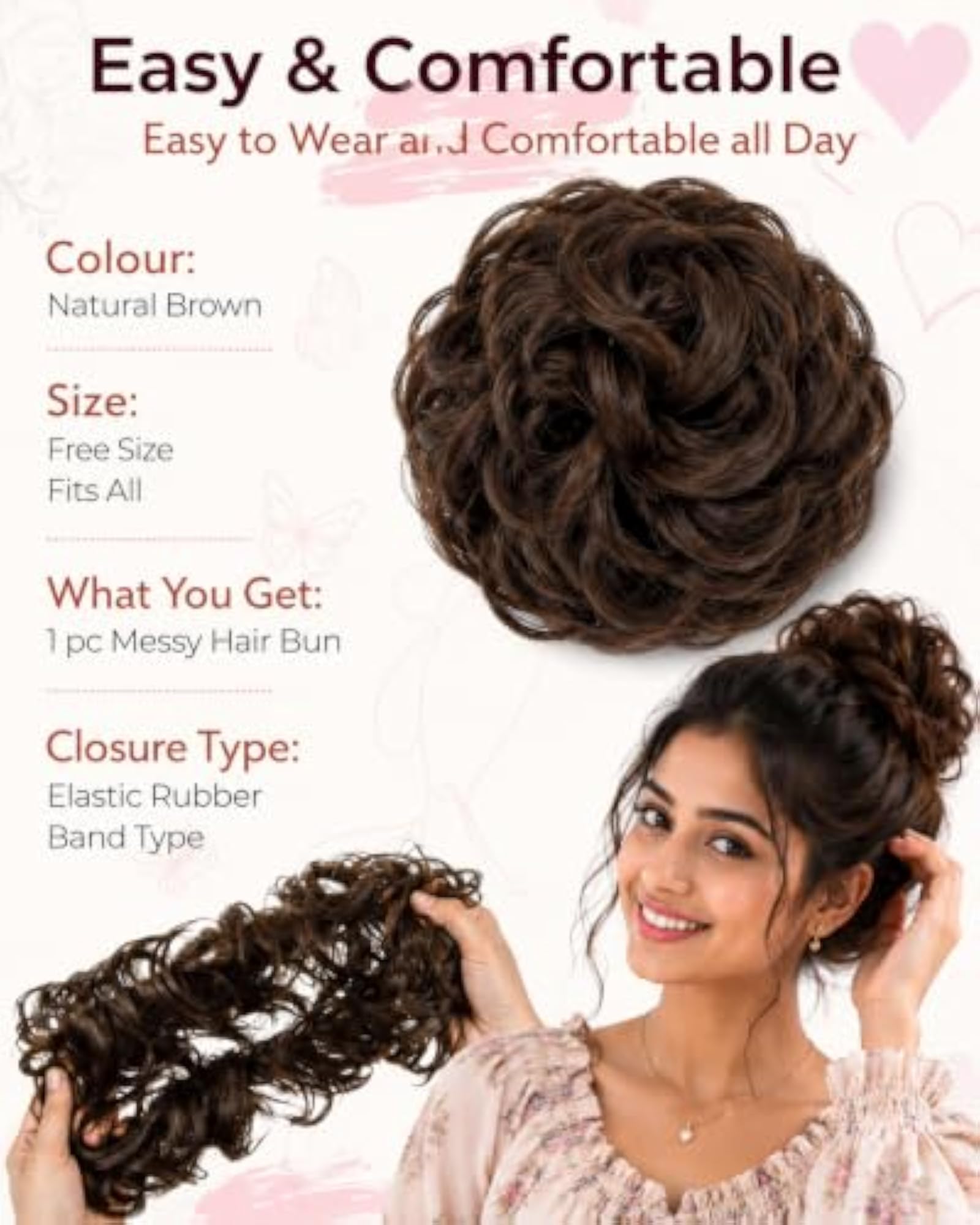 Stylish Juda Hair Buns for Women, Messy Bun Extensions