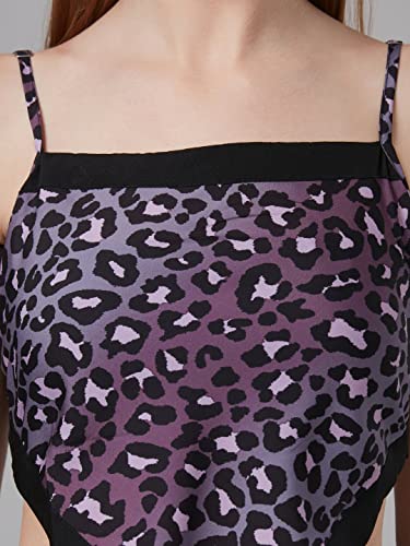 Image of Style Quotient Yellow Green Geometric Print Crepe Scarf Crop Top