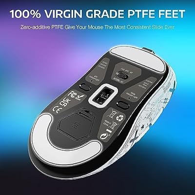 ATTACK SHARK X3 Lightweight Wireless Gaming Mouse, 49g Tri-Mode Bluetooth/2.4G/USB-C Wired Mouse, PAW3395 26K DPI Sensor, 200h Battery Life, Programmable Buttons, Griptape for PC/Laptop/Mac